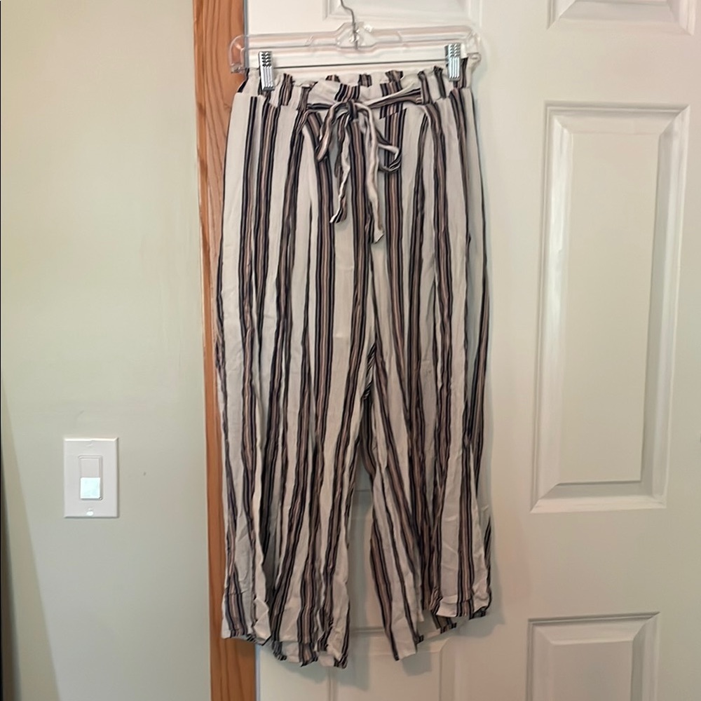 Simple Navy and Cream Striped Pants